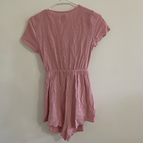 Princess Polly romper / playsuit pink tie in front size small - Picture 2 of 2